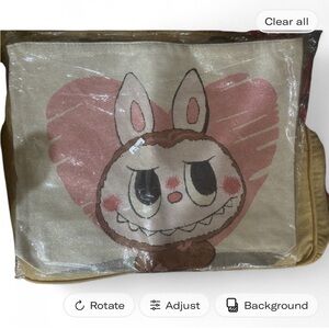 Labubu Character Canvas Tote Bag